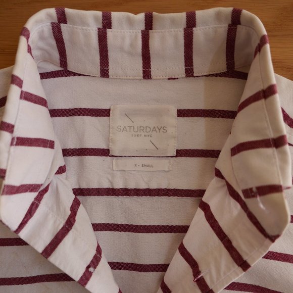 Saturdays Surf NYC Striped Short Sleeve Button Down - Picture 4 of 9